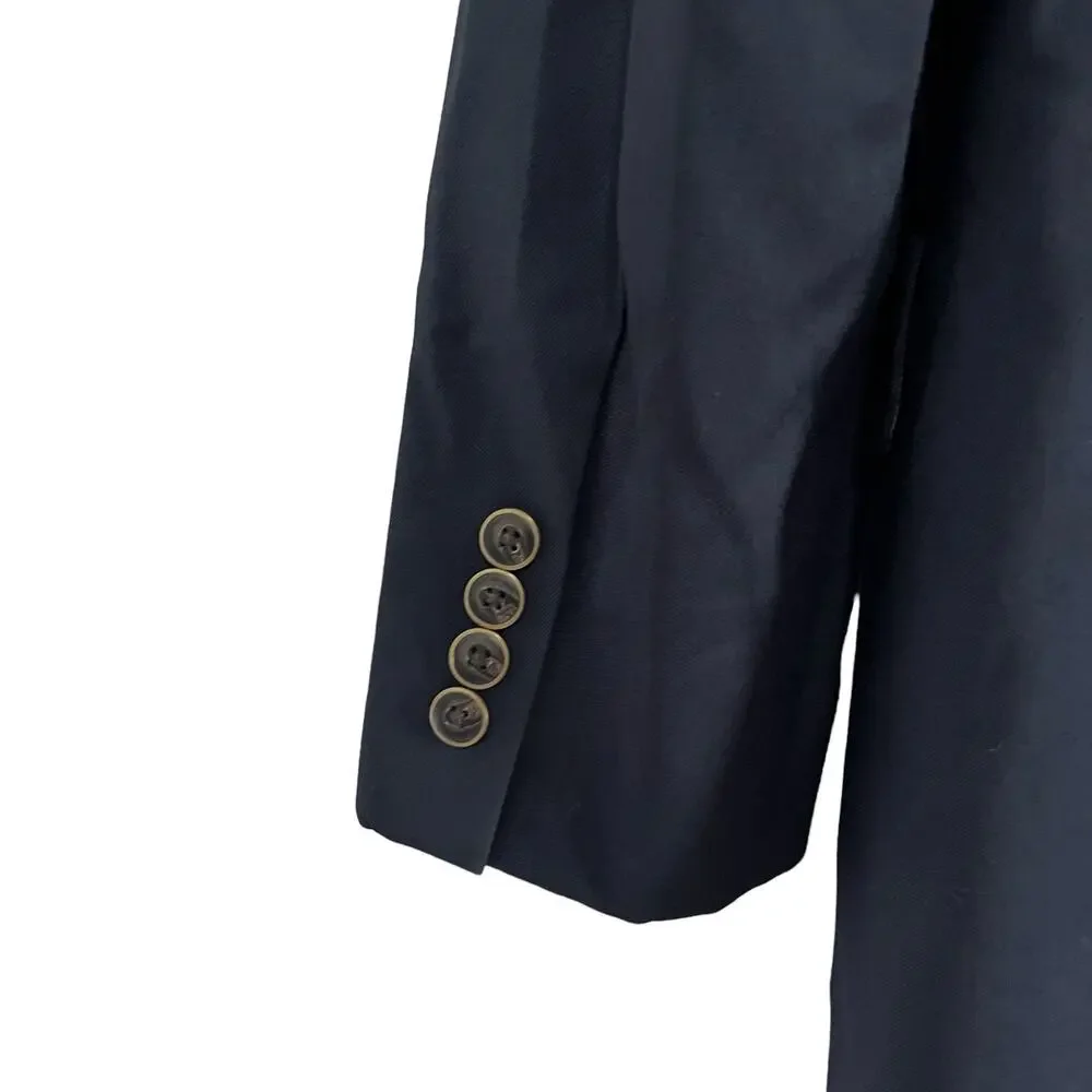 Joseph & Feiss Gold Navy Solid Single Breasted 2 Button Sport Coat Blazer 40 R